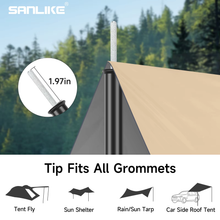 Load image into Gallery viewer, SANLIKE 2 sets 190cm iron tent poles adjustable tarpaulin poles tarpaulin awning camping poles outdoor hiking camping tools