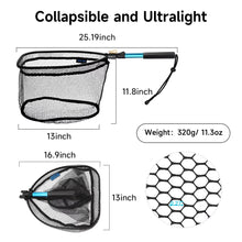 Load image into Gallery viewer, SANLIKE 0.64m Folding Fishing Landing Net Aluminum Fishing Hand Net Portable Lightweight Retractable Fishing Tools Accessories
