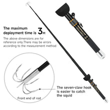Load image into Gallery viewer, SANLIKE 3M 4M Stainless Steel Expandable Squid Hooks Shrinkable Gripper Squid Hooks Sharp Corrosion Resistant Fishing Gear Squid