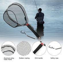 Load image into Gallery viewer, SANLIKE Ultralight Fishing Net 22cm Handle Landing Net EVA Grip With Safety Hook Portable Fishing Tackle Accessories 1/2 UNC