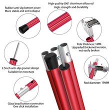 Load image into Gallery viewer, SANLIKE 2 Sets Red Tent Poles 1.9m Portable Aluminium Telescopic Adjustable Tarp Poles Outdoor Camping Awning Accessories