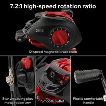 Load image into Gallery viewer, SANLIKE Baitcasting Reel Right Left Hand Light Weight Gear Ratio 7.1:2 Max Drag 8KG High-speed Fishing Reel Tackle