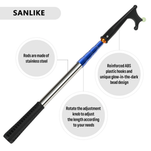 Load image into Gallery viewer, SANLIKE Telescoping Boat Hooks Adjustable Push Hook Rod with Luminous Beads Docking Elescopic Pole Boating Accessories