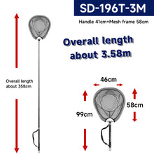 Load image into Gallery viewer, SANLIKE 3m Fishing Landing Net Glass Fibre Pole Telescoping Foldable Handle Rod PE Mesh Fishing Equipment Accessories