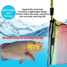 Load image into Gallery viewer, SANLIKE Folding Fishing Net Colorful Rubber Coated Net Landing Dip Net Collapsible Aluminum Oval Frame Fishing Tool