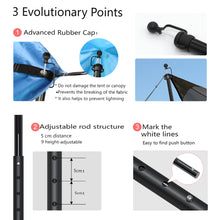 Load image into Gallery viewer, SANLIKE 4-section adjustable tarp poles camping tent poles aluminium telescopic poles for tent shelters Easy to assemble