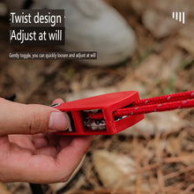 Load image into Gallery viewer, SANLIKE 1pc 4mm Portable Outdoor Pulley Adjustable Tent Stand Metal Lifting Pulley Reflective Wind Rope One Step Adjustable