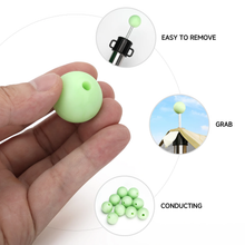 Load image into Gallery viewer, SANLIKE 10PCS Tarp Pole Tip Cover Luminous Tip Cap Ball for Camping Tent Poles TPR Insulation Material Lightning Protection
