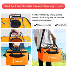 Load image into Gallery viewer, SANLIKE 50CM Portable Folding Fish Bucket EVA Waterproof Material Fishing Box Outdoor Camping Hiking Fishing Tank Fishing Tools