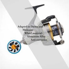 Load image into Gallery viewer, SANLIKE Blue Aircraft Aluminium Swivel Fishing Reel Handle Knob for Shimano A and Daiwa S Reel Handle Fishing Tools