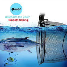 Load image into Gallery viewer, SANLIKE Fishing Net Aluminum Frame With Folding Joint collapsible Rubber Coated Black PE Net Oval Frame Fishing Tackle