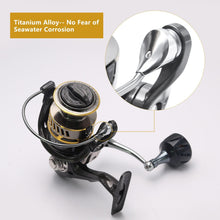 Load image into Gallery viewer, SANLIKE Aluminum spinning fishing reel 5.2:1 gear ratio 7+1BB lightweight 40.5lbs maximum resistance for saltwater fishing tools