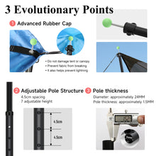 Load image into Gallery viewer, SANLIKE 2 pcs Tarp Pole for Tent Aluminum Pole Foldable Camping Awning Poles Glass Bead Spring Connection with Storage Bag