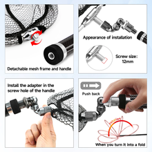 Load image into Gallery viewer, SANLIKE 3m Fishing Net Retractable Fishing Landing Net Carbon Fibre Pole Portable Fishing Net and Folding Joints Fishing Tools