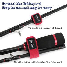 Load image into Gallery viewer, SANLIKE 10pcs Blue Red Set Fishing Rod Ties Strap Sling Fasteners Elastic Bandage Fishing Accessories Tackle Tools