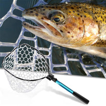 Load image into Gallery viewer, SANLIKE 0.85m Fishing Net Collapsible Pole Folding Extend Rubber Coated Freshwater Saltwater Landing Net for Carp Catching
