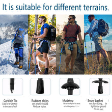 Load image into Gallery viewer, SANLIKE Hiking support walking stick Non-slip walking stick Three sections adjustable aluminium alloy hiking stick walking stick