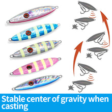 Load image into Gallery viewer, SANLIKE 140g 160g 180g Slow Metal Jig Trout Tuna Bass Shore Casting Jigging Spoon Sea Fishing Jigging Fishing Tackle