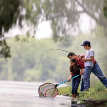 Load image into Gallery viewer, SANLIKE Fishing Landing Nets Telescoping Folding Light Portable Aluminum Alloy Rod Fishing Tool Hand Dip Casting Net