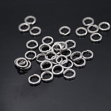 Load image into Gallery viewer, SANLIKE 100pcs Fishing Split Rings 4# to 12# Stainless Steel Solid Ring Jigging Assist Hook Connectors Fishing Tool Accessory