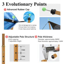 Load image into Gallery viewer, SANLIKE 2pcs muwen tent poles Outdoor camping accessories Adjustable poles Shade sail tent accessories Tent support poles