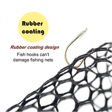 Load image into Gallery viewer, SANLIKE Fishing Net Aluminum Frame With Folding Joint collapsible Rubber Coated Black PE Net Oval Frame Fishing Tackle