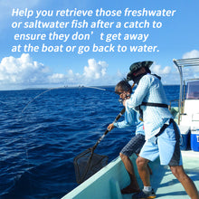 Load image into Gallery viewer, SANLIKE Folding Fishing Net Portable Retractable Fiberglass Pole Handle Landing Black Nylon Net Telescopic Rod Fishing Tackle