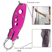 Load image into Gallery viewer, SANLIKE Aluminium Multifunctional Grabber Fishing Lip Grip Bait Holder Clip with Loss Prevention Cord Fishing Tools Accessories