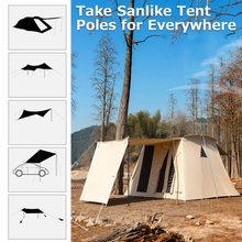 Load image into Gallery viewer, SANLIKE 2 Sets Aluminium tent poles Thick OD 19mm waterproof poles Collapsible camping sunshade poles Outdoor camping tools