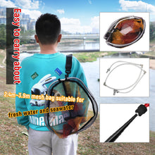 Load image into Gallery viewer, SANLIKE Fishing Net Carbon Fishing Rod Foldable Telescopic Pole Handle Landing Dip Mesh Adjustable Tackle Accessories