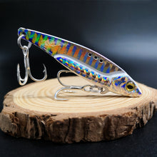 Load image into Gallery viewer, SANLIKE 10g 5.8cm Metal Jig Lead Bait with 2 Hooks, Sharp and Strong Triple Hooks Full Swimming False Bait Tackle