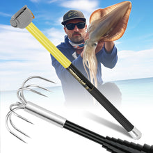 Load image into Gallery viewer, SANLIKE 3m 4m 5m 6m Telescopic Squid Rod Stainless Steel 7-Claw Hooks Portable Anti-slip Handle with Plastic cover Carabiner Fishing Tool