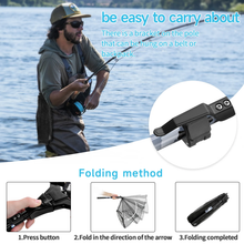 Load image into Gallery viewer, SANLIKE 1.1m White/Grey Camouflage Folding Fishing Net Fibreglass Telescopic Pole Collapsible Net Carp Catching Fishing Tools