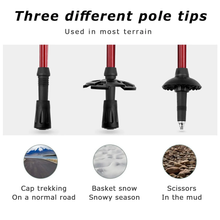 Load image into Gallery viewer, SANLIKE Single ultra-light trekking pole Non-slip walking pole Three sections adjustable carbon fibre trekking pole Walking pole