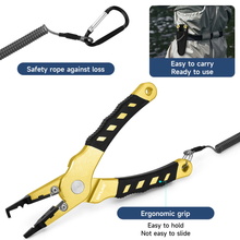 Load image into Gallery viewer, SANLIKE Fish Plier With Fish Lip Grip Antirust Aluminum Alloy Tungsten Carbide Fishing Hook Remover Line Cutting Fish Grabber