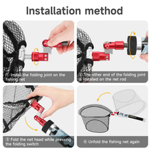 Load image into Gallery viewer, SANLIKE Fishing Net Pole Folding Joint 1/2inch 12mm Landing Net Fishing Rod Adapter Joints Connector Aluminum Alloy Fishing Tool