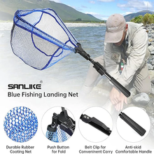 Load image into Gallery viewer, SANLIKE 1.8/2.5M Fishing Net Fiberglass Pole Folding Landing Handle Net Telescoping Rod for Easy Catch Release Carp