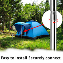 Load image into Gallery viewer, SANLIKE Tent Poles Flysheet Pole Adjustable Tarp Pole Stainless Steel Camping Rod for Awning 2m 2 Sets 10 Sections Accessories
