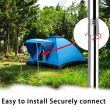 Load image into Gallery viewer, SANLIKE Tent Poles Flysheet Pole Adjustable Tarp Pole Stainless Steel Camping Rod for Awning 2m 2 Sets 10 Sections Accessories