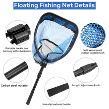 Load image into Gallery viewer, SANLIKE Float Fishing Net Carbon Steel Telescoping Foldable Landing Net Retractable Pole Fishing Equipment Accessories