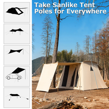 Load image into Gallery viewer, SANLIKE 2 Sets Tent Poles Adjustable Lightweight Camping Tarp Poles Portable Aluminium Retractable Awning Support Accessories