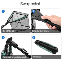 Load image into Gallery viewer, SANLIKE Floating Fishing Net Fish Folding Landing Net with Telescopic Pole Handle Durable Rubber Coated Collapsible Net Fishing