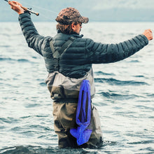 Load image into Gallery viewer, SANLIKE Fishing Net Folding Landing Net with Fibergalss Telescopic Pole and Handle Rubber Coated Mesh Net for Fishing Freshwater Saltwater 3.6FT