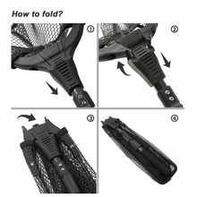 Load image into Gallery viewer, SANLIKE 110cm Fishing Nets Glass Fiber Triangular Handle Telescopic Foldable Pole Landing Handle Mesh Fishing Tool Accessories