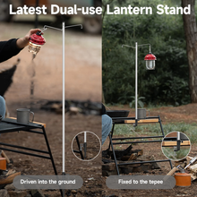 Load image into Gallery viewer, SANLIKE 2m Adjustable Lantern Stand Split Aluminium Clip Lantern Pole with Table Clip and Floor InsertOutdoor Camping Tools