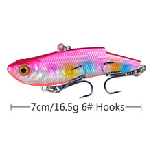 Load image into Gallery viewer, Set of 7 Lure Bait with 7 colours Lure Bait 7cm/17g Full water reinforced hooks for sea fishing Lure Bait Outdoor Fishing Tackle