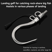 Load image into Gallery viewer, SANLIKE Double Hole Fishing Spear Hook with 1/2 UNC Stainless Steel Fish Gaff for Freshwater Saltwater Fishing Tool Accessories