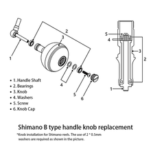 Load image into Gallery viewer, SANLIKE Fishing Reel Handle Knob for Shimano B & Daiwa L Reel Knob for Jigging Reel Baitcasting Reel Spinning Reels Saltwater