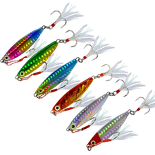 Load image into Gallery viewer, SANLIKE 6pcs Teppan Bait Jigger Lead Metal Jig Slow Jigger Trolling VIB Metal Sequin False Bait Hard Lure