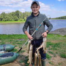 Load image into Gallery viewer, SANLIKE Telescopic Fish Gaff with Stainless Fishing Spear Hook Tackle 1.8M/2.1M Stainless Pole For Salt water Offshore Ice Tool